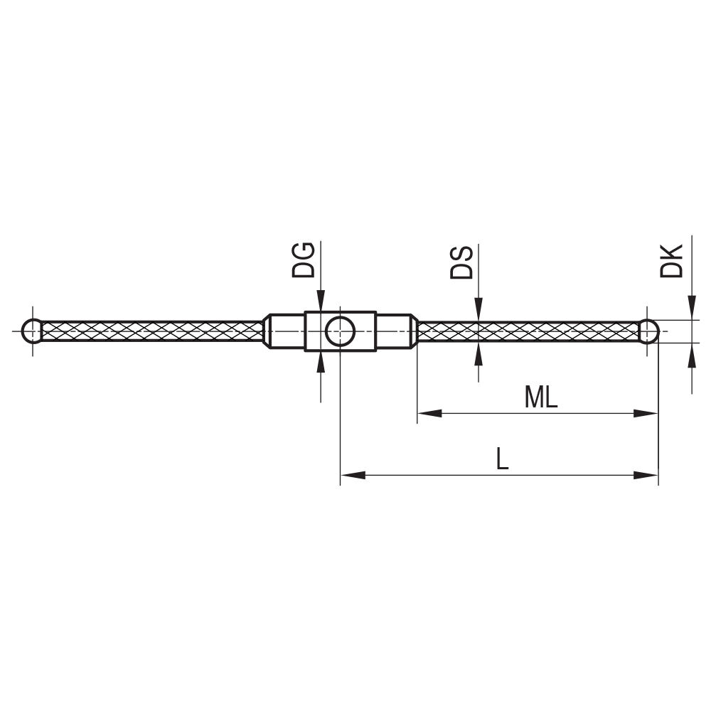 Drawing of product SC M3 030 05 040/180°