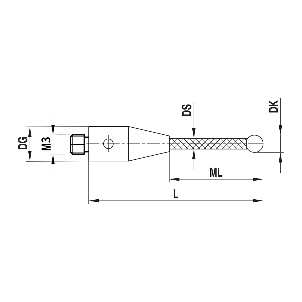 Drawing of product TC M3 R50 05 050